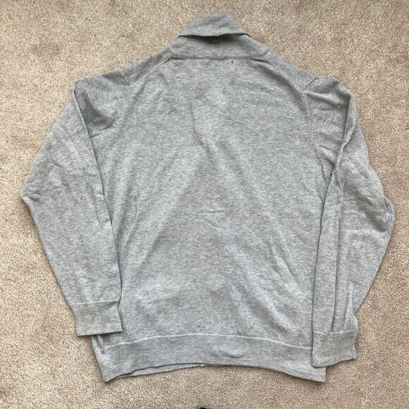 Five Four Mark McNairy Cardigan Sweater Men Large Gray Shawl Collar Cotton Light - Picture 7 of 7